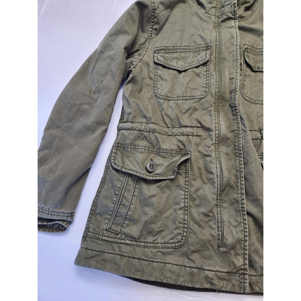 American Eagle Outfitters Jacket Womens Medium Green Hooded Sherpa Lined Parka - Picture 2 of 15